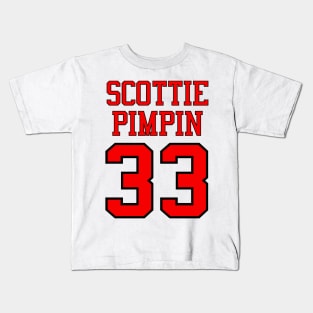 Scottie Pimpin 33 Jersey Shirsey (Red & Black Lettering) T-Shirt Kids T-Shirt